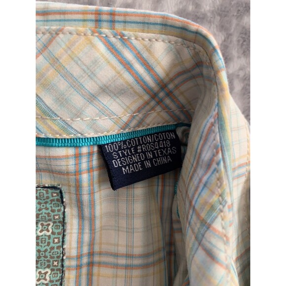 ROUGH STOCK Mens Shirt Size XL Snap Pearl  Buttons Long Sleeve ‎ Western Cowboy - Picture 10 of 14